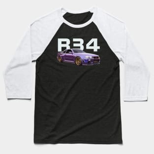 JDM CAR R34 bnr34 V-SPEC Midnight Purple III v-spec Baseball T-Shirt